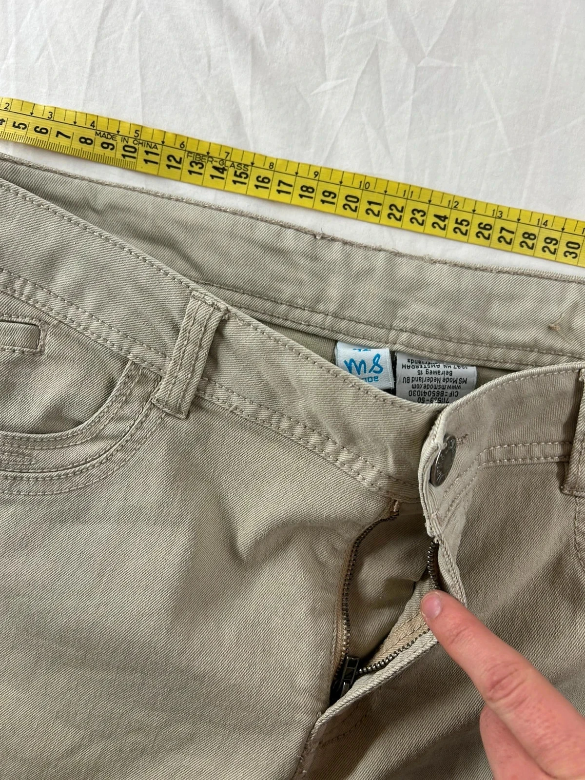 Jeans curtos bege creme ms mode – photo 7
